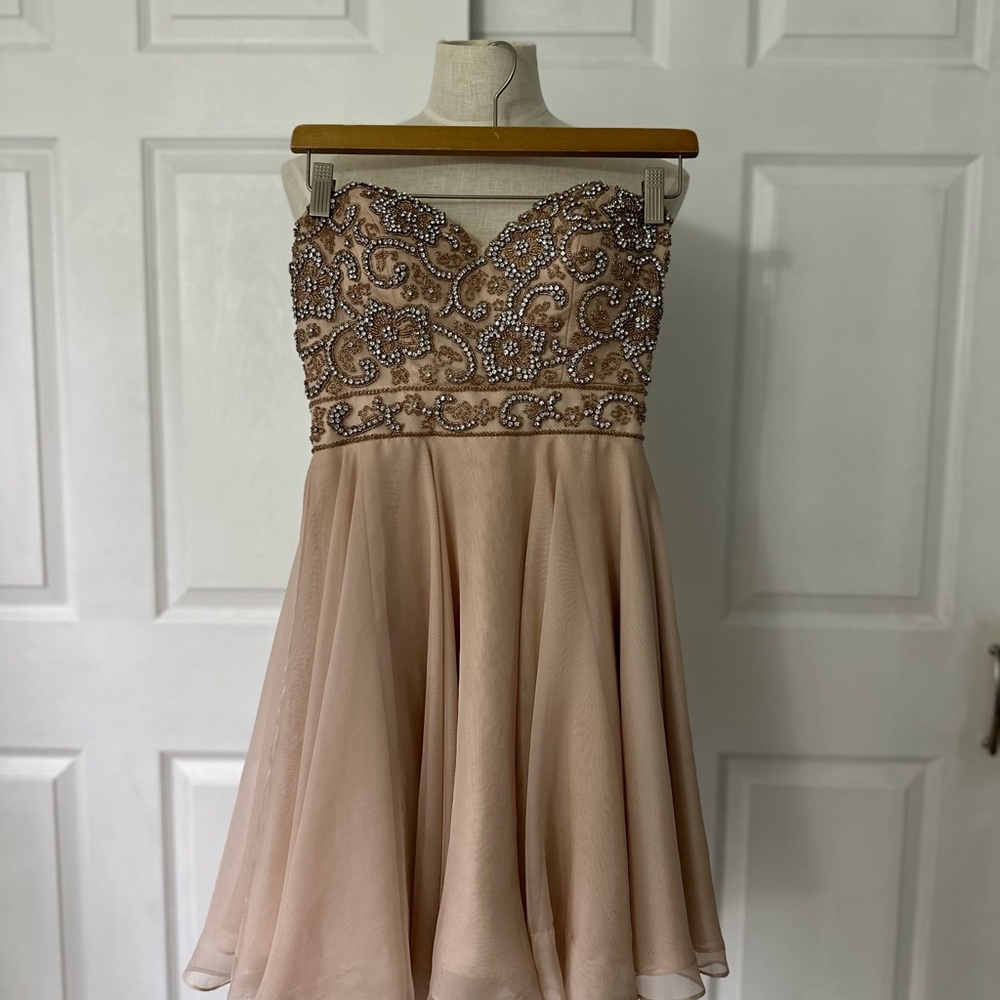 Sherri Hill Rhinestone Floral Jewel Short Dress